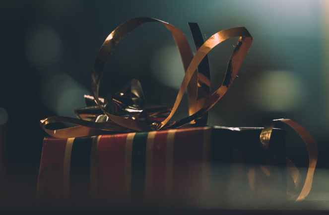 selective focus photography of gift box